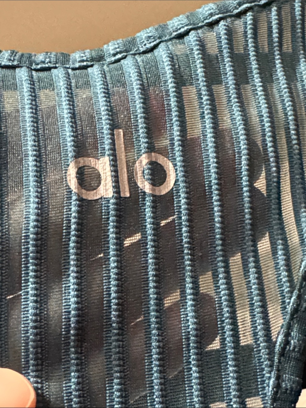 ALO Yoga Ribbed Teal Racerback Tank - Picture 3 of 3